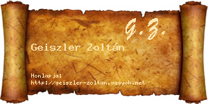 Geiszler Zoltán névjegykártya